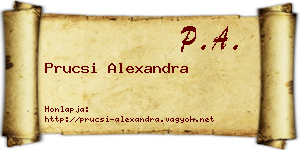 Prucsi Alexandra névjegykártya